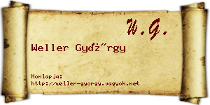 Weller György névjegykártya
